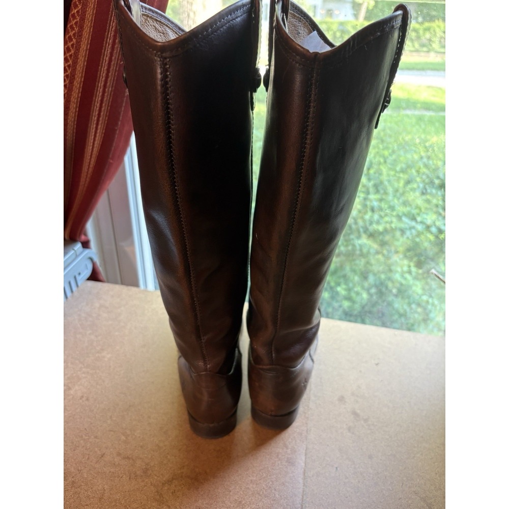 Frye Campus Tall Riding Boots Women's 7 B Brown Leather Made in Mexico - Picture 4 of 11